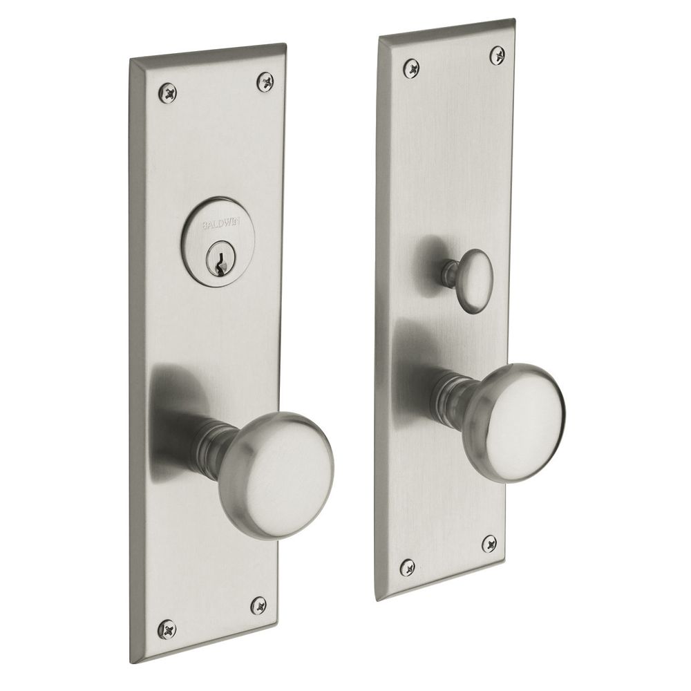 Baldwin 6552056ENTR Baltimore Single Cylinder Entry Mortise Trim Lifetime Satin Nickel Finish