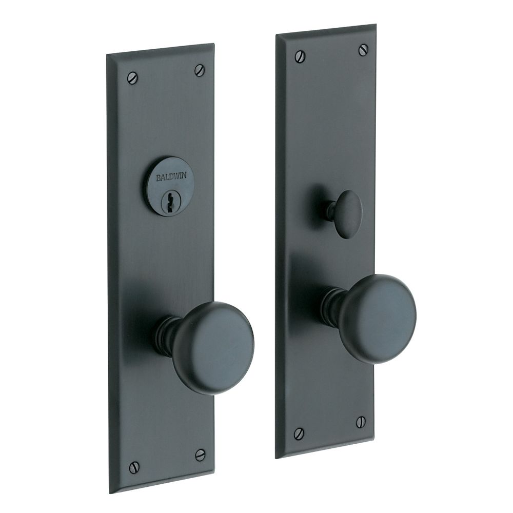 Baldwin 6552102ENTR Baltimore Single Cylinder Entry Mortise Trim Oil Rubbed Bronze Finish