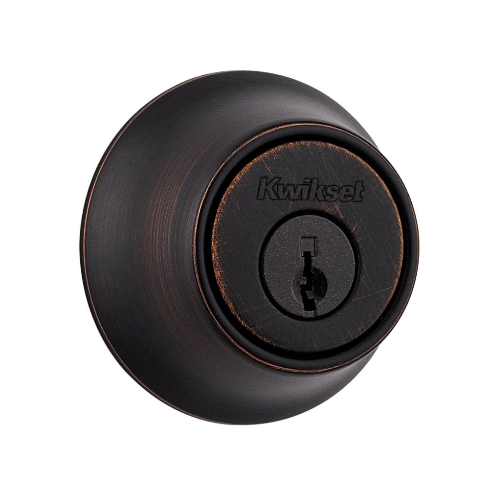 Kwikset 660-11PS.DS Single Cylinder Deadbolt with RCAL Latch and Dual RCS and 5303 Full Lip Strike K3 SmartKey Venetian Bronze Finish