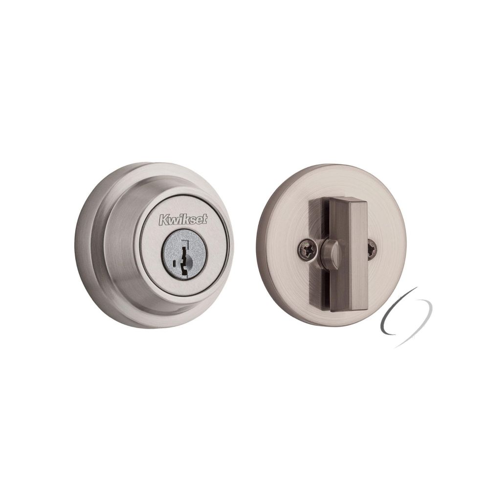 Kwikset 660RDT-15S.DS Single Cylinder Round Deadbolt SmartKey with RCAL Latch and Dual RCS and 5303 Full Lip Strike K3 Satin Nickel Finish