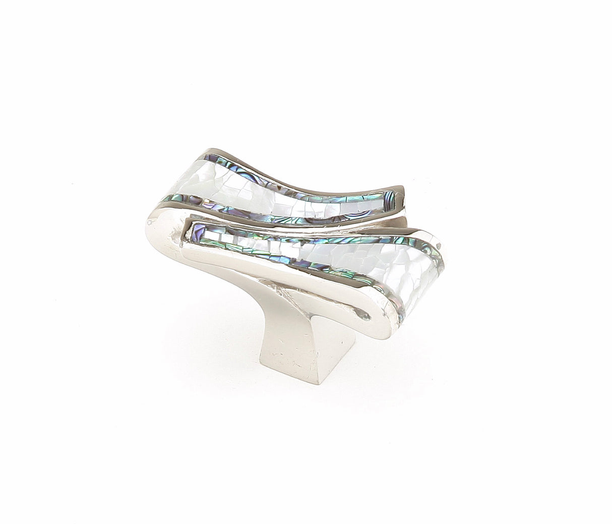 Schaub 661-PN 1-7/8" x 1" Avalon Bay Mother of Pearl Cabinet Knob Polished Nickel Finish