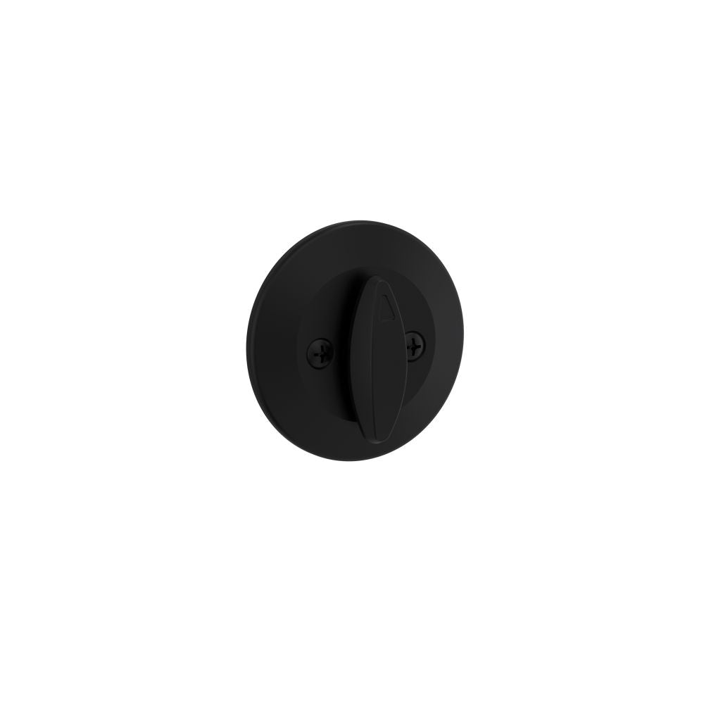 Kwikset 663-514.UL.DS UL Rated One Sided Turn Deadbolt with 2-3/8" Round Corner Latch and Dual RCS and 5303 Full Lip Strike Matte Black Finish