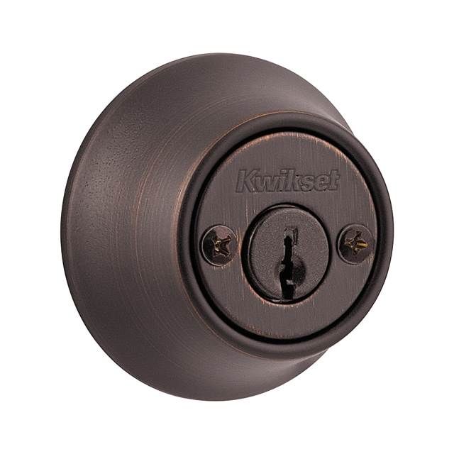 Kwikset 665-11P.DS Double Cylinder Deadbolt with RCAL Latch and Dual RCS and 5303 Full Lip Strike Venetian Bronze Finish
