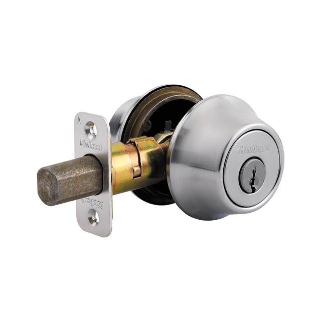 Kwikset 665-26D.DS Double Cylinder Deadbolt with RCAL Latch and Dual RCS and 5303 Full Lip Strike Satin Chrome Finish