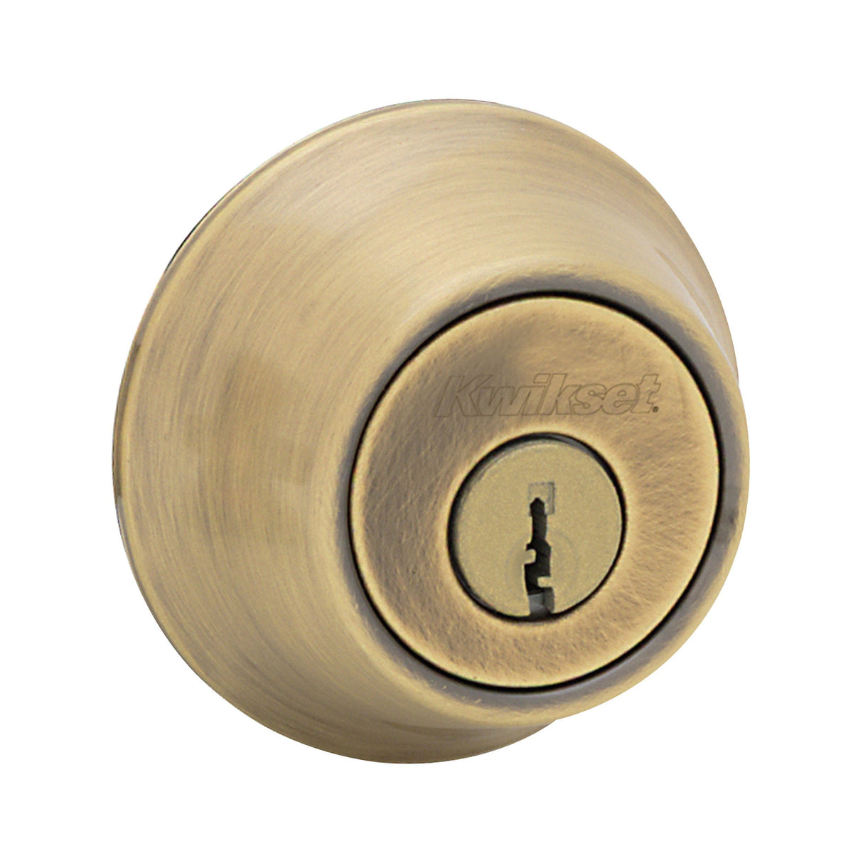 Kwikset 665-5.DS Double Cylinder Deadbolt with RCAL Latch and Dual RCS and 5303 Full Lip Strike Antique Brass Finish