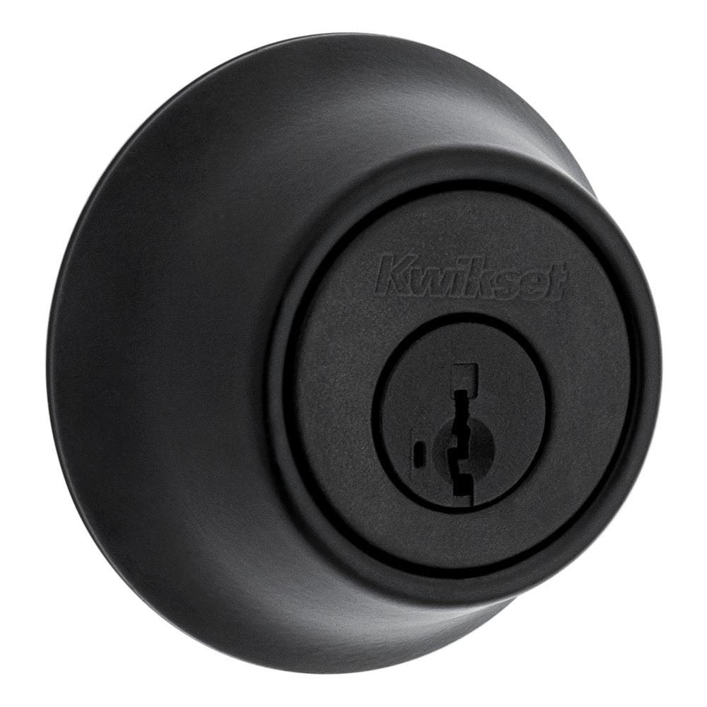 Kwikset 665-514S.DS Double Cylinder Deadbolt SmartKey with RCAL Latch and Dual RCS and 5303 Full Lip Strike Matte Black Finish