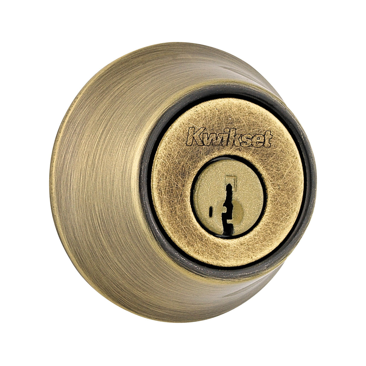 Kwikset 665-5S.DS Double Cylinder Deadbolt SmartKey with RCAL Latch and Dual RCS and 5303 Full Lip Strike Antique Brass Finish