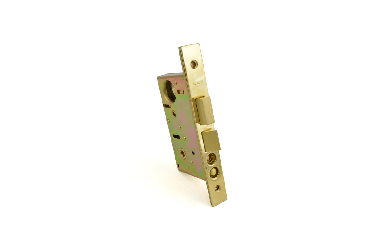 Baldwin 6802031L Left Hand Entry / Apartment Lever x Lever 2" Backset Mortise Lock Body Unlacquered Brass Finish