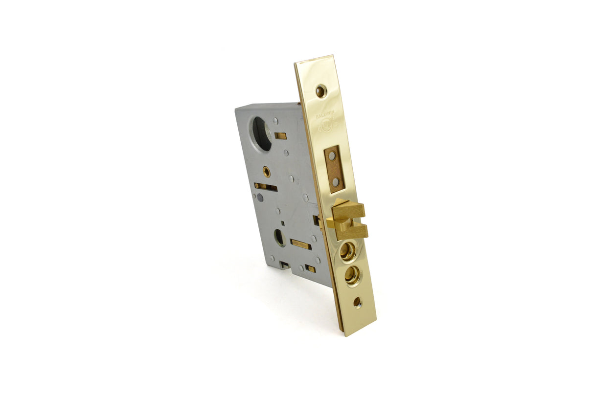 Baldwin 6802031R Right Hand Entry / Apartment Lever x Lever 2" Backset Mortise Lock Body Unlacquered Brass Finish