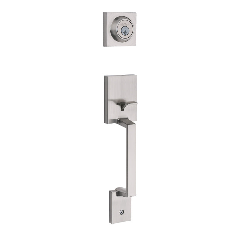 Kwikset 687AMDLIP-15S.DS Amador Single Cylinder Exterior Handleset SmartKey with RCAL Latch and Dual RCS and 5303 Full Lip Strike Satin Nickel Finish