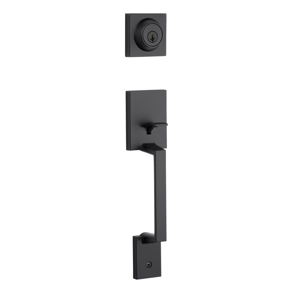Kwikset 687AMDLIP-514S.DS Amador Single Cylinder Exterior Handleset SmartKey with RCAL Latch and Dual RCS and 5303 Full Lip Strike Matte Black Finish