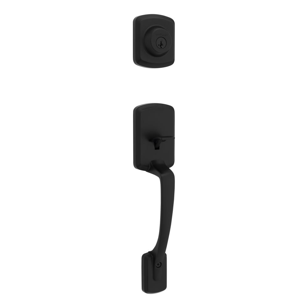 Kwikset 687HYHLIP-514S.DS Henley Single Cylinder Exterior Handleset SmartKey with RCAL Latch and Dual RCS and 5303 Full Lip Strike Matte Black Finish