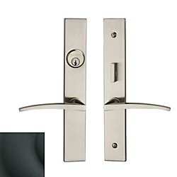 Baldwin 6915190ENTR Santa Monica Single Cylinder Entry Mortise Lock Trim Satin Black Finish