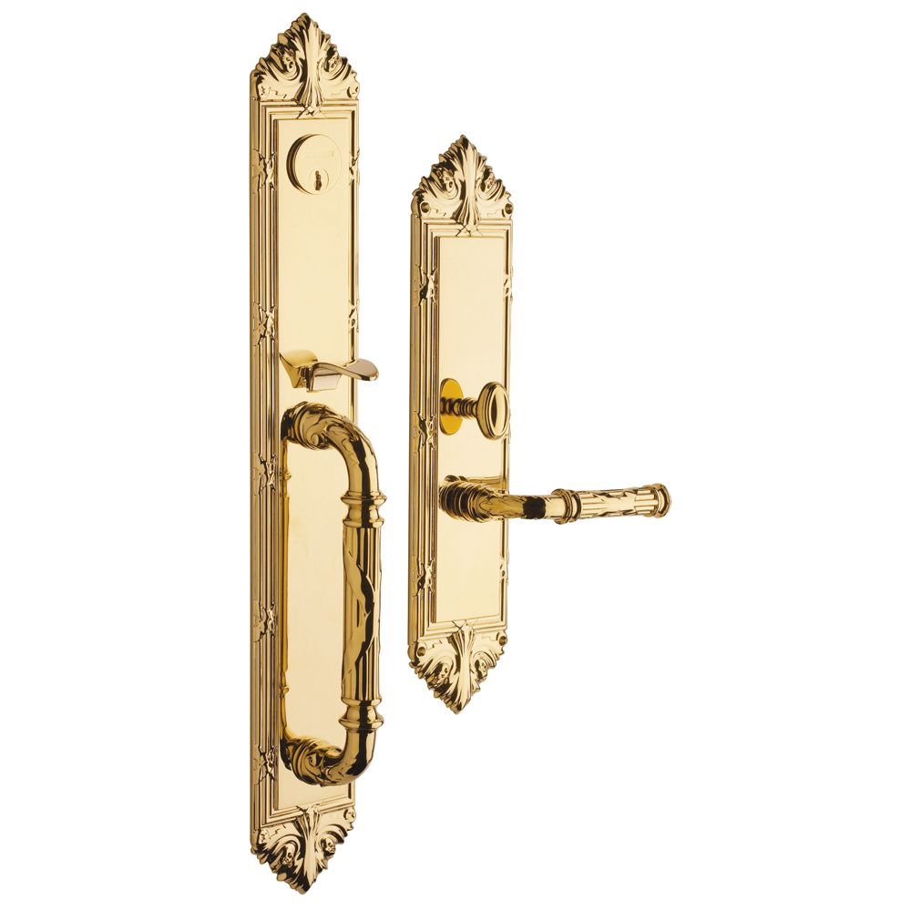 Baldwin 6952003LENT Edinburgh Left Hand Single Cylinder Entry Mortise Lock Trim Lifetime Brass Finish