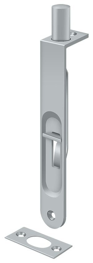 Deltana 6FBR26D 6" Flush Bolt; Heavy Duty Round; Satin Chrome Finish Main image