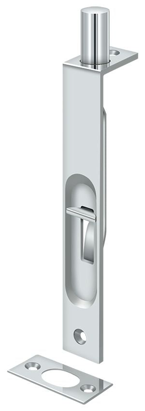 Deltana 6FBS26 6" Flush Bolt; Heavy Duty; Square; Bright Chrome Finish Main image