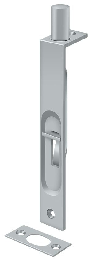 Deltana 6FBS26D 6" Flush Bolt; Heavy Duty; Square; Satin Chrome Finish Main image