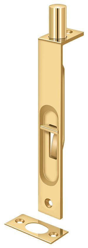 Deltana 6FBSCR003 6" Flush Bolt; Heavy Duty; Square; Lifetime Brass Finish Main image