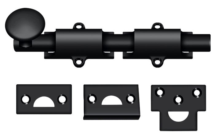 Deltana 6SB19 6" Surface Bolt; Heavy Duty; Black Finish Main image
