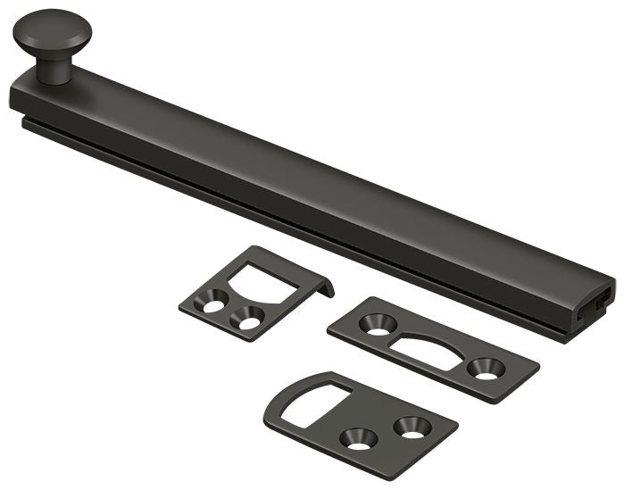Deltana 6SBCS10B 6" Surface Bolt; Concealed Screw; Heavy Duty; Oil Rubbed Bronze Finish Main image