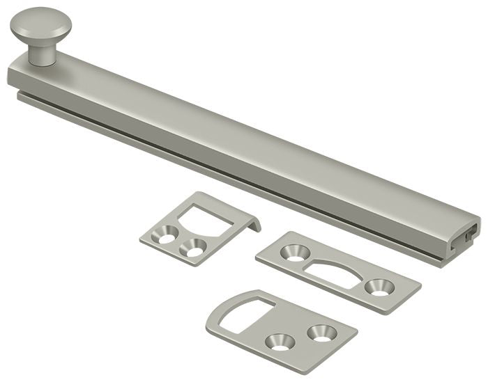 Deltana 6SBCS15 6" Surface Bolt; Concealed Screw; Heavy Duty; Satin Nickel Finish Main image