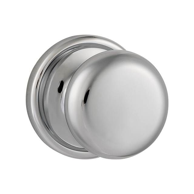 Kwikset 720H-26 Hancock Knob Passage Door Lock with RCAL Latch and RCS Strike Bright Chrome Finish