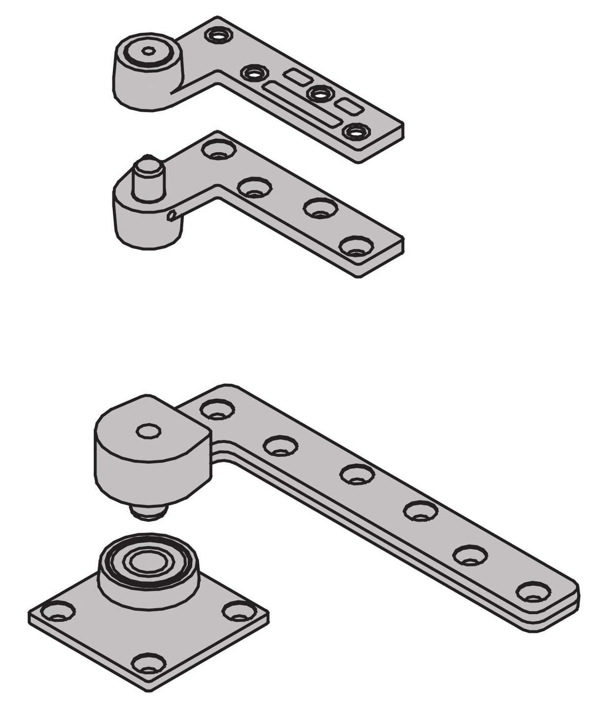 Ives Commercial 7226SET26D 3/4" Offset Base Plate Pivot Set 600 Pound Satin Chrome Finish