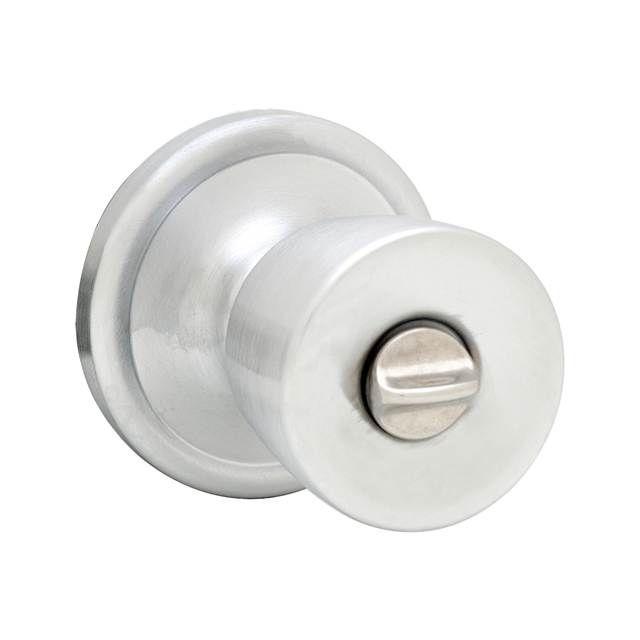 Kwikset 730A-26D Abbey Knob Privacy Door Lock with 6AL Latch and RCS Strike Satin Chrome Finish