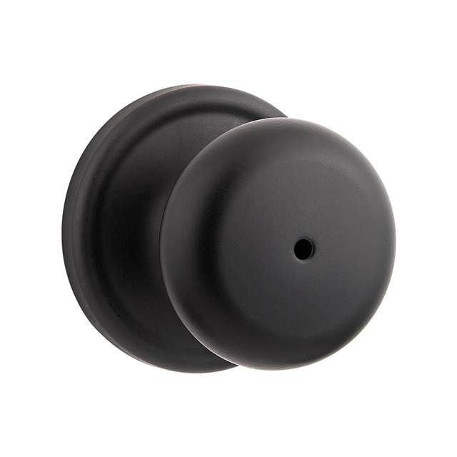 Kwikset 730H-514 Hancock Knob Privacy Door Lock with 6AL Latch and RCS Strike Matte Black Finish