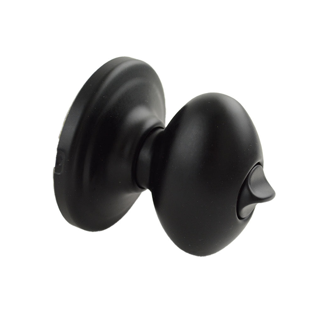 Kwikset 730L-514 Laurel Knob Privacy Door Lock with 6AL Latch and RCS Strike Matte Black Finish