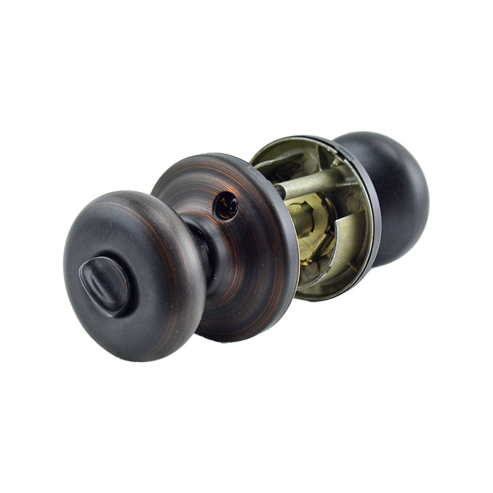 Kwikset 740H-11P Hancock Knob Entry Door Lock with 6AL Latch and RCS Strike Venetian Bronze Finish