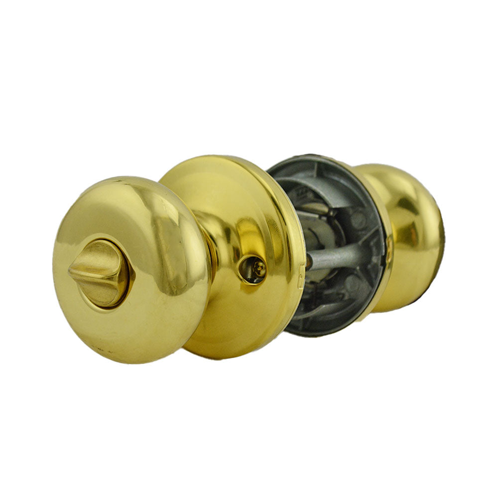 Kwikset 740H-3S Hancock Knob Entry Door Lock SmartKey with 6AL Latch and RCS Strike Bright Brass Finish