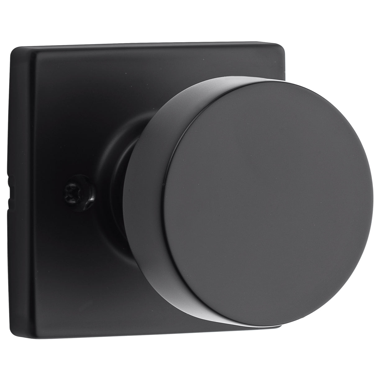 Kwikset 788PSKSQT-514 Pismo Knob with Square Rose Half Dummy Matte Black Finish