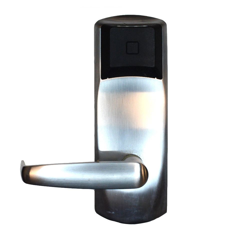 Dormakaba 79PS016T1ER32626 RT Plus Standalone RFID Proximity Unit Privacy Mortise Lockset with Deadbolt; 1-1/4" ASM; Long Lever; Toggle; Bluetooth (BLE); Electronic Lock Override (ELO); Right Hand or Left Hand Reverse; (626) Satin Chrome Finish Main image