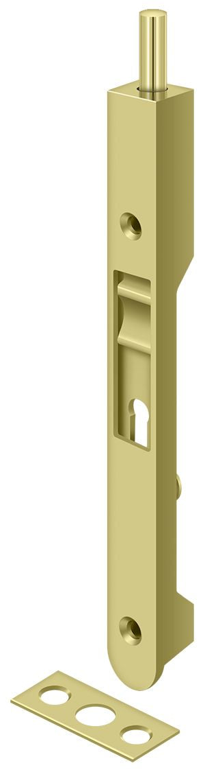 Deltana 7FBR3 7" Flush Bolt; Heavy Duty; Bright Brass Finish Main image