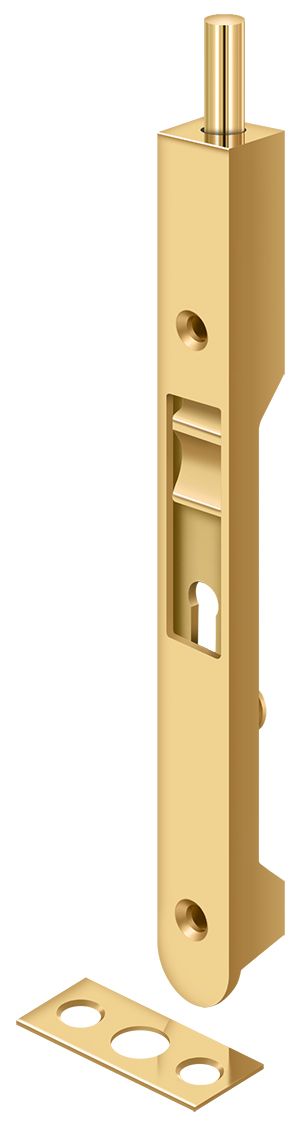 Deltana 7FBRCR003 7" Flush Bolt; Heavy Duty; Lifetime Brass Finish Main image