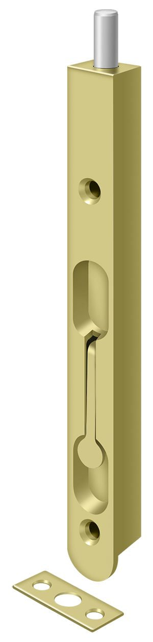 Deltana 7FBZ3 7" Flush Bolt; Zinc; Bright Brass Finish Main image
