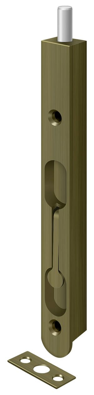 Deltana 7FBZ5 7" Flush Bolt; Zinc; Antique Brass Finish Main image