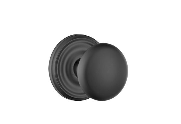 Emtek 8050PUS19 Providence Knob Dummy Pair with Regular Rose for 1-1/4" to 2" Door Flat Black Finish Main image