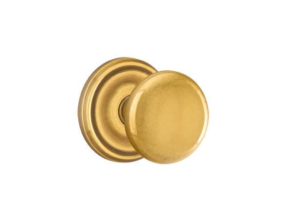 Emtek 8050PUS7 Providence Knob Dummy Pair with Regular Rose for 1-1/4" to 2" Door French Antique Brass Finish Main image