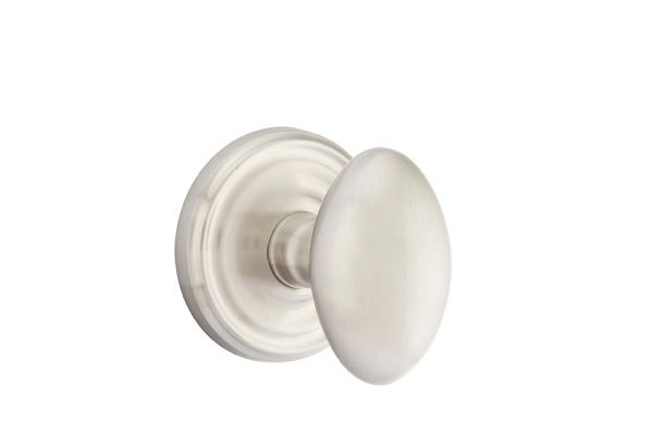 Emtek 8100EUS15 Egg Knob 2-3/8" Backset Passage with Regular Rose for 1-1/4" to 2" Door Satin Nickel Finish Main image