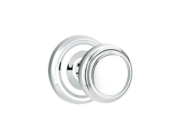 Emtek 8100NWUS26 Norwich Knob 2-3/8" Backset Passage with Regular Rose for 1-1/4" to 2" Door Polished Chrome Finish Main image