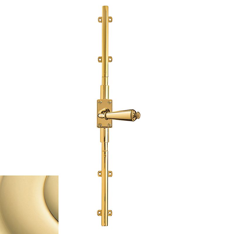Baldwin 8105031L8LK Left Hand 8' Cremone Bolt Less Knob Unlacquered Brass Finish