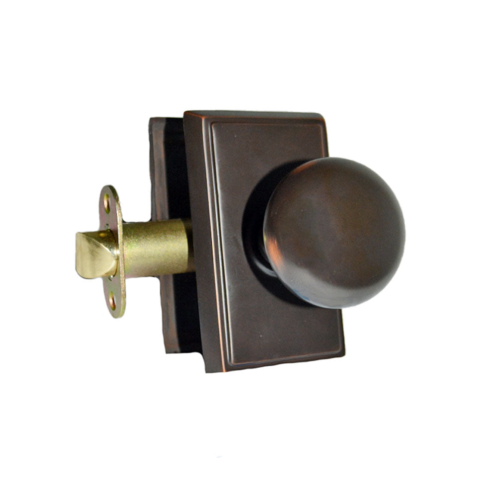 Emtek 8121PUS10B Providence Knob 2-3/8" Backset Passage with Rectangular Rose for 1-1/4" to 2" Door Oil Rubbed Bronze Finish Main image