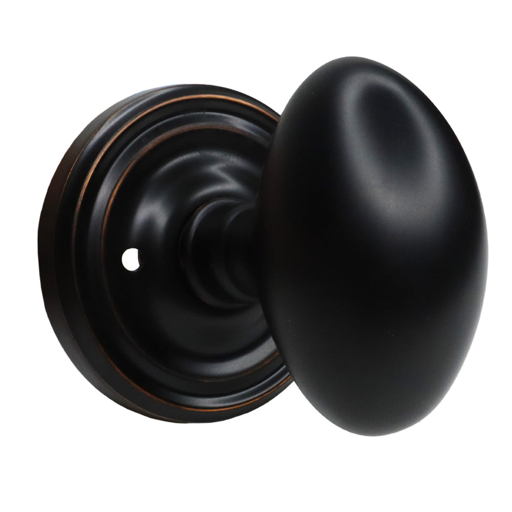 Emtek 8200EUS10B Egg Knob 2-3/8" Backset Privacy with Regular Rose for 1-1/4" to 2" Door Oil Rubbed Bronze Finish Main image