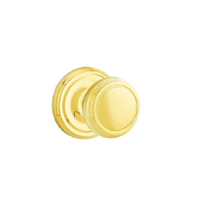 Emtek 8200NWUS3 Norwich Knob 2-3/8" Backset Privacy with Regular Rose for 1-1/4" to 2" Door Polished Brass Lifetime Finish Main image
