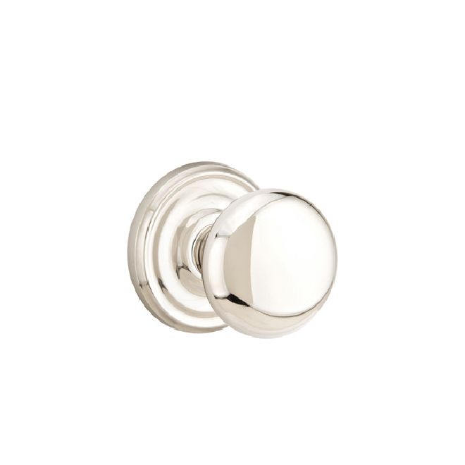 Emtek 8200PUS14 Providence Knob 2-3/8" Backset Privacy with Regular Rose for 1-1/4" to 2" Door Polished Nickel Lifetime Finish Main image
