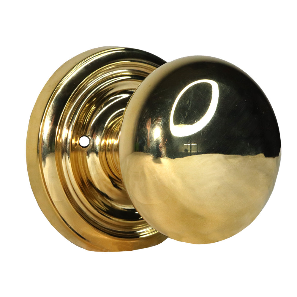 Emtek 8200PUS3NL Providence Knob 2-3/8" Backset Privacy with Regular Rose for 1-1/4" to 2" Door Unlacquered Brass Finish Main image