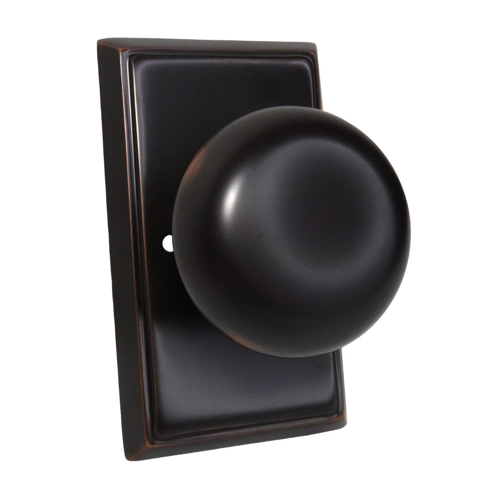 Emtek 8221PUS10B Providence Knob 2-3/8" Backset Privacy with Rectangular Rose for 1-1/4" to 2" Door Oil Rubbed Bronze Finish Main image
