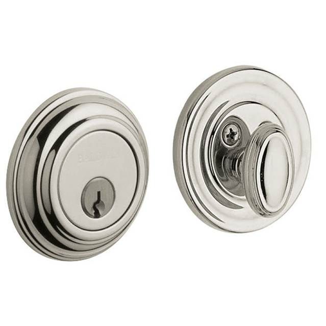 Baldwin 8231055 Traditional 2-1/8" Single Cylinder Deadbolt Lifetime Bright Nickel Finish